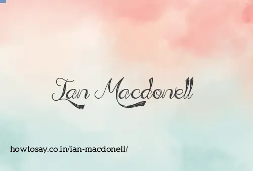 Ian Macdonell