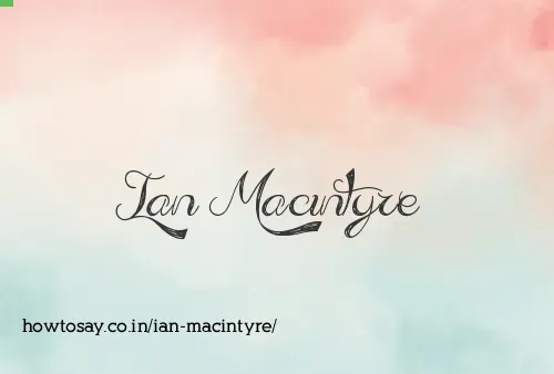 Ian Macintyre