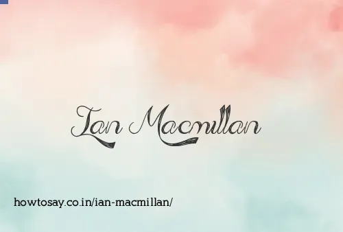 Ian Macmillan