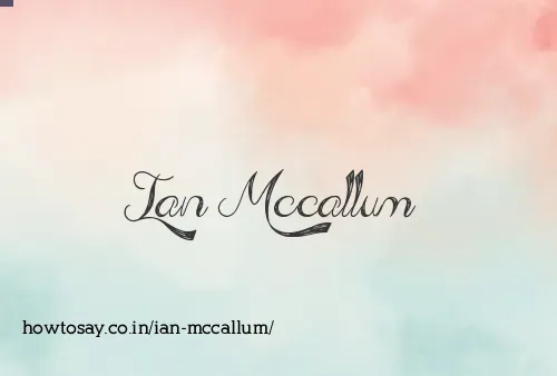Ian Mccallum