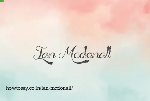Ian Mcdonall