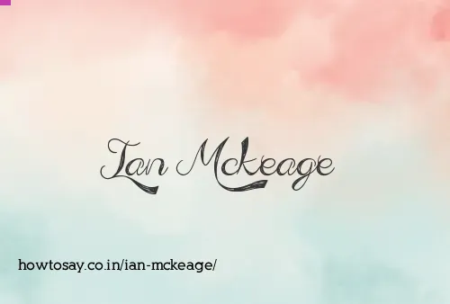 Ian Mckeage