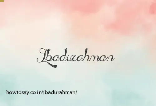 Ibadurahman