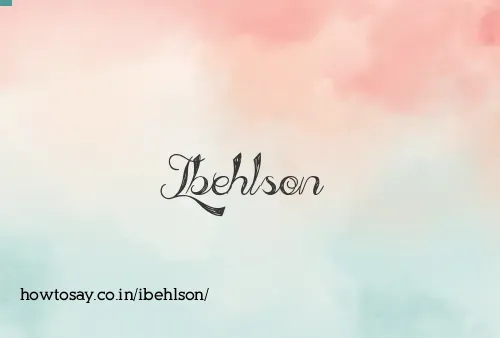 Ibehlson