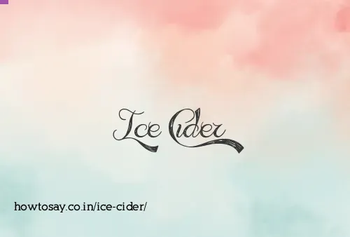 Ice Cider