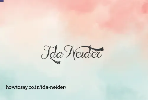Ida Neider