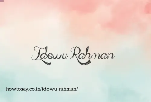 Idowu Rahman