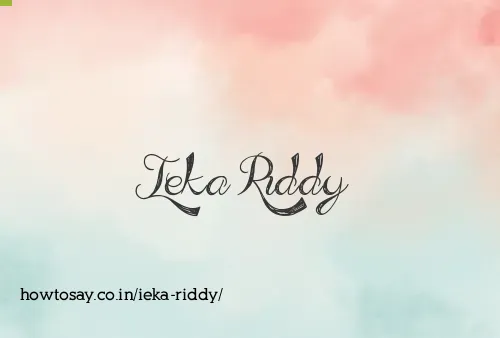 Ieka Riddy
