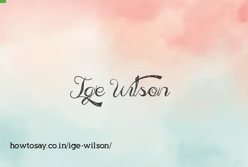 Ige Wilson