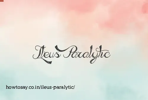 Ileus Paralytic