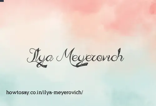Ilya Meyerovich