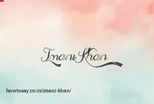 Imani Khan