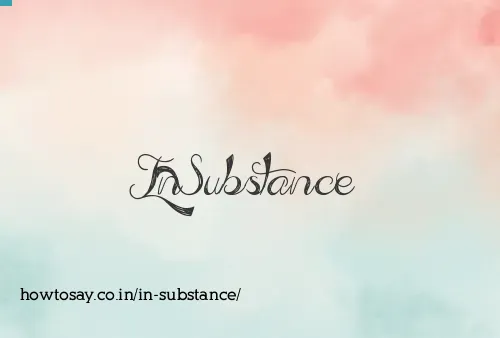 In Substance