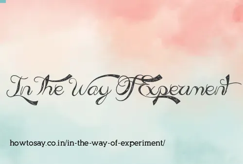 In The Way Of Experiment