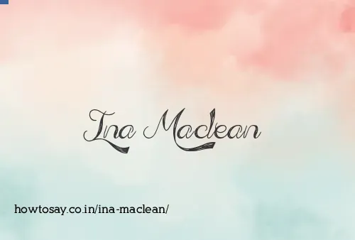 Ina Maclean