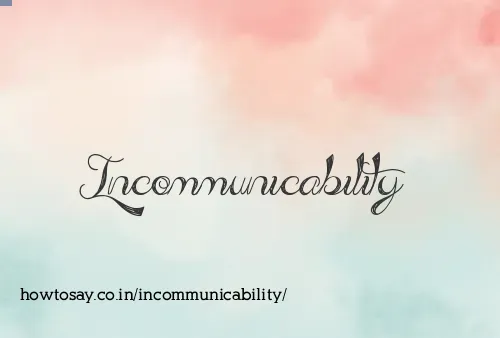 Incommunicability