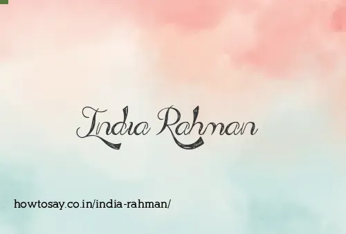India Rahman