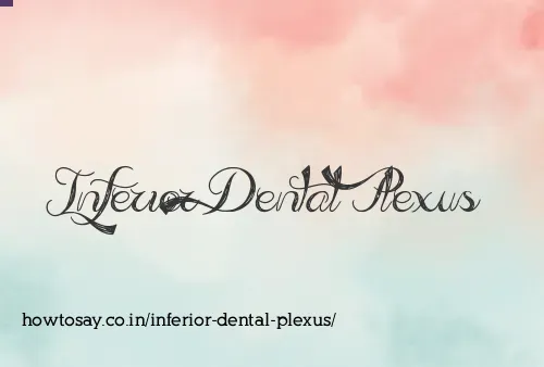 Inferior Dental Plexus