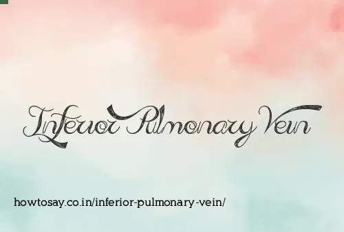 Inferior Pulmonary Vein