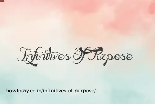Infinitives Of Purpose