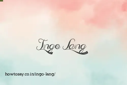 Ingo Lang