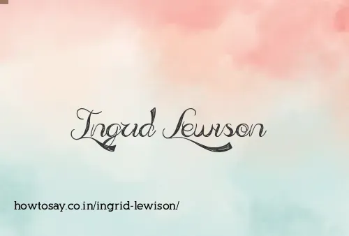 Ingrid Lewison