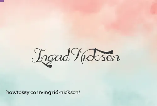 Ingrid Nickson