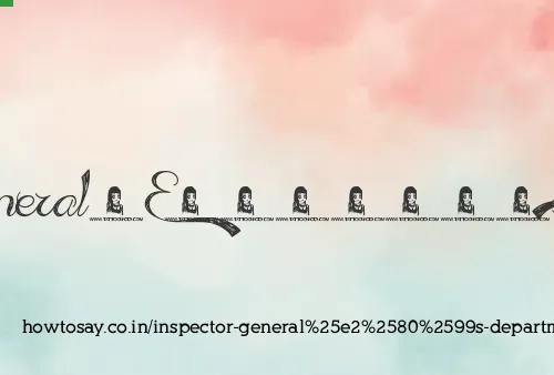 Inspector General’s Department