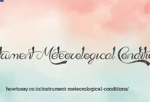 Instrument Meteorological Conditions