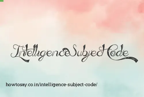 Intelligence Subject Code