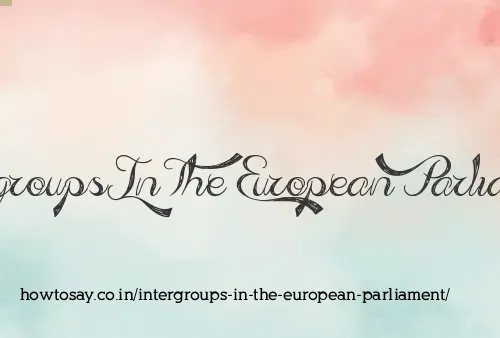 Intergroups In The European Parliament