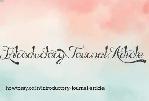 Introductory Journal Article