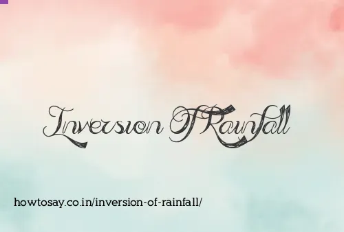 Inversion Of Rainfall