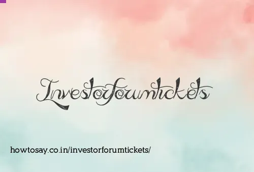 Investorforumtickets