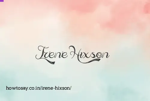 Irene Hixson