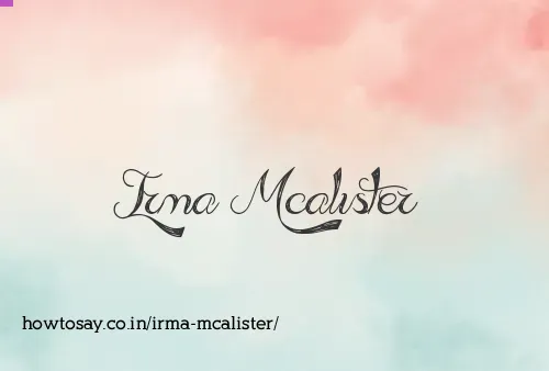 Irma Mcalister