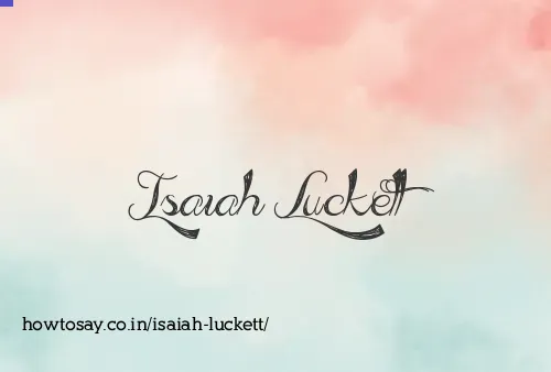 Isaiah Luckett