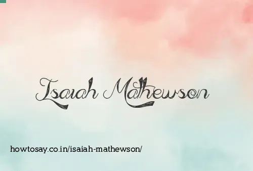 Isaiah Mathewson