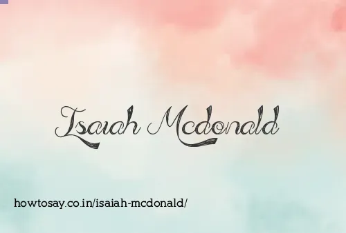 Isaiah Mcdonald