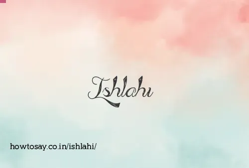 Ishlahi