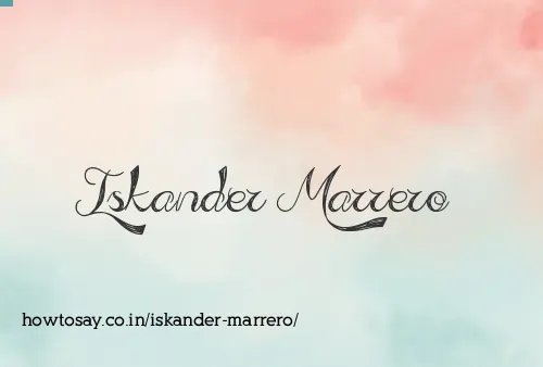 Iskander Marrero