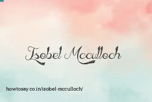 Isobel Mcculloch