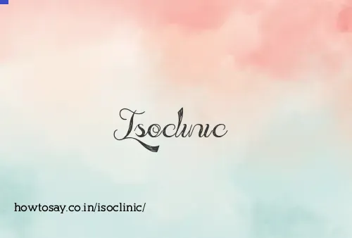 Isoclinic