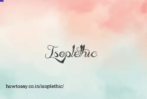 Isoplethic