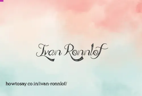 Ivan Ronnlof