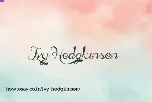 Ivy Hodgkinson