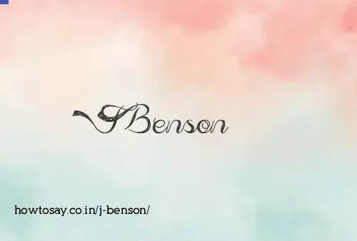 J Benson
