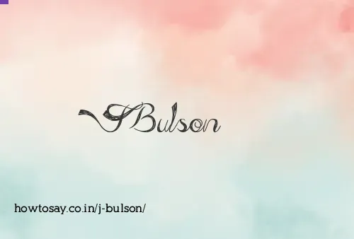 J Bulson