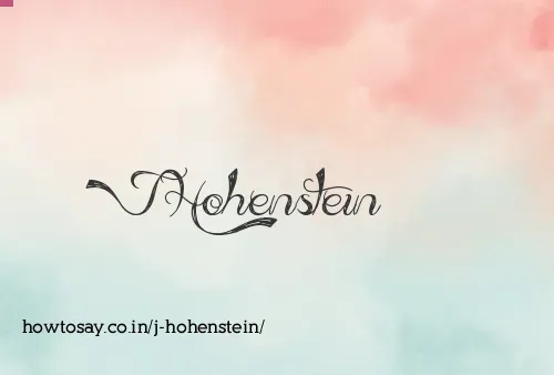 J Hohenstein