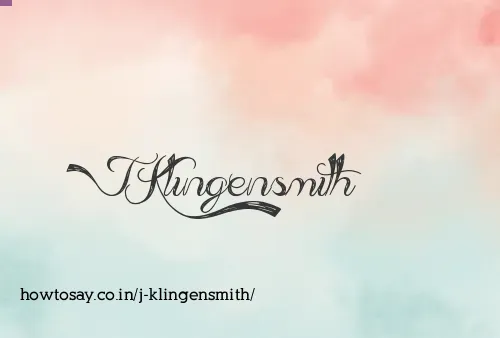 J Klingensmith